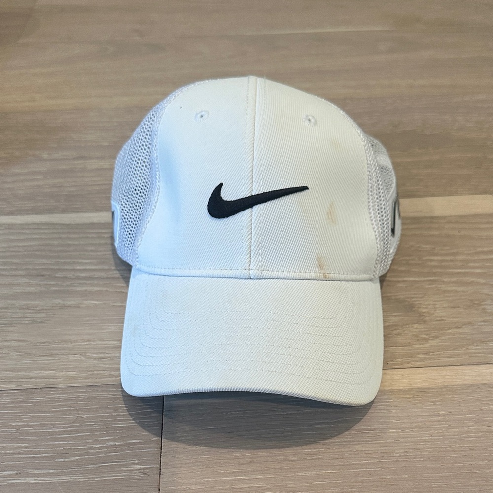Nike White Cap with Mesh Sides